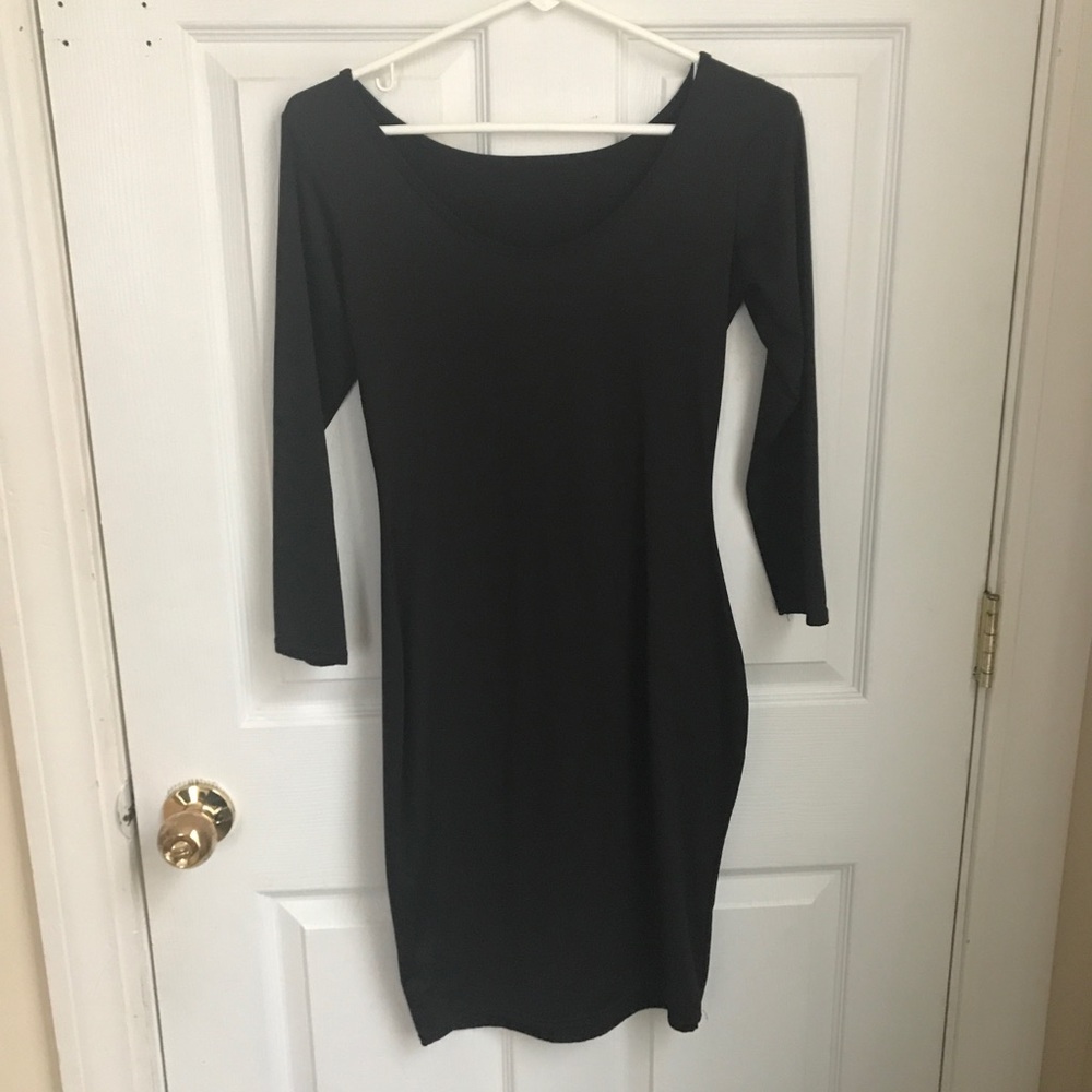 Black midi dress